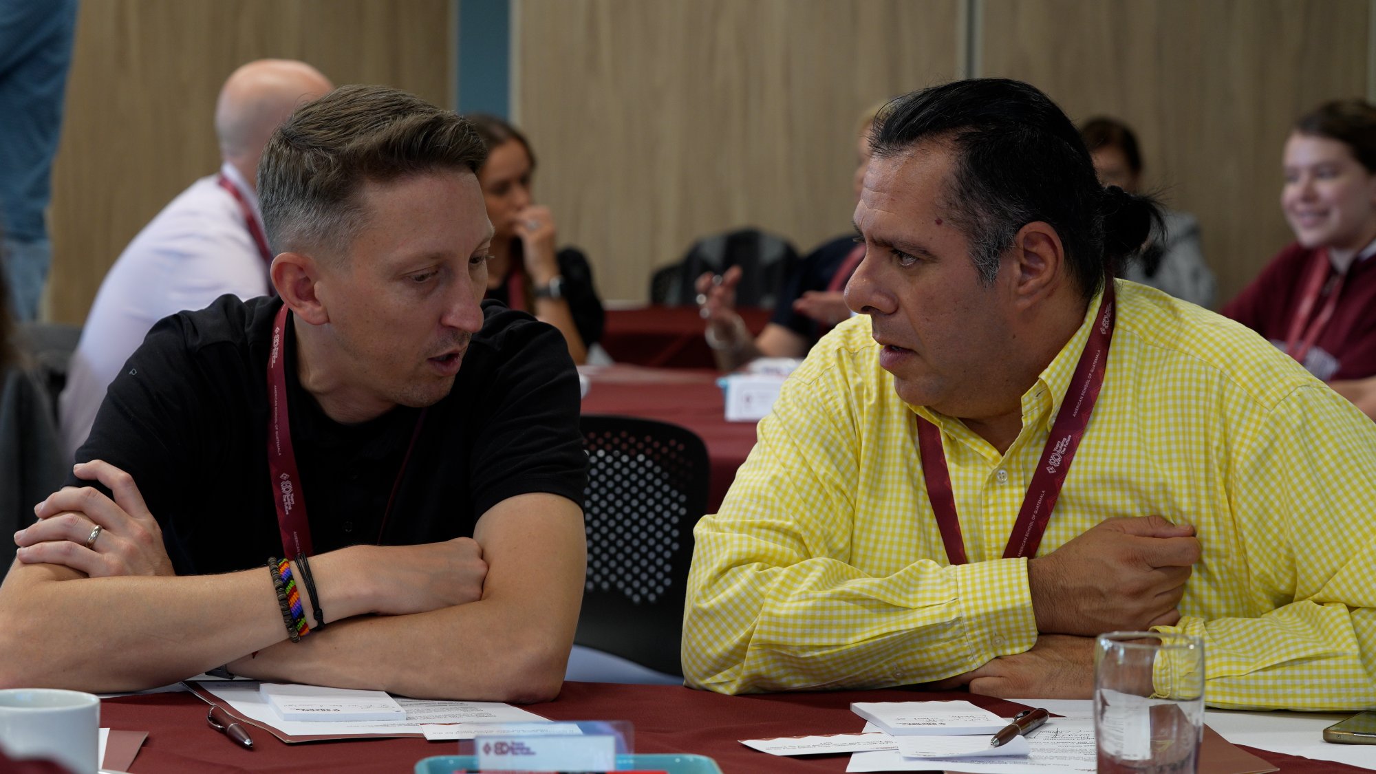 Small group in focused discussion