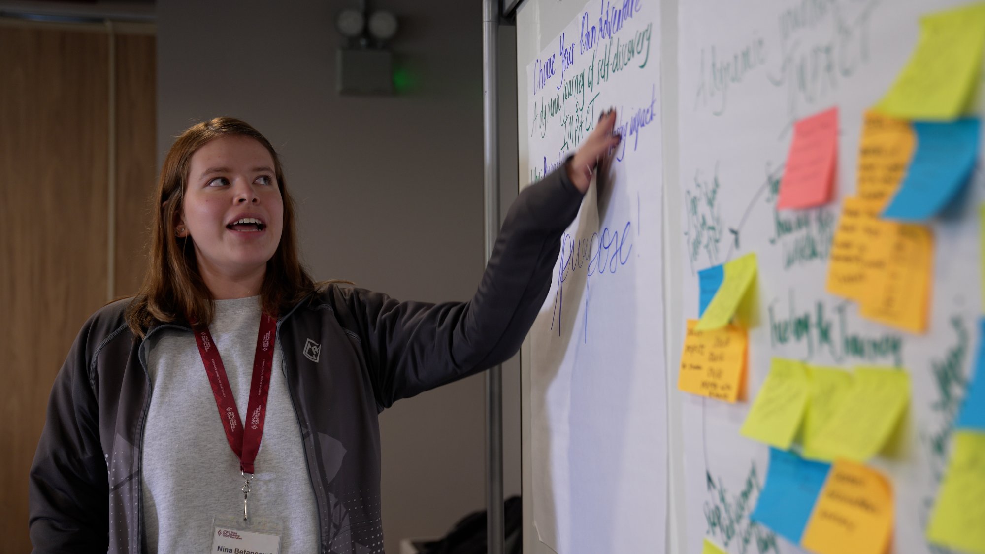 Facilitator guiding a group activity