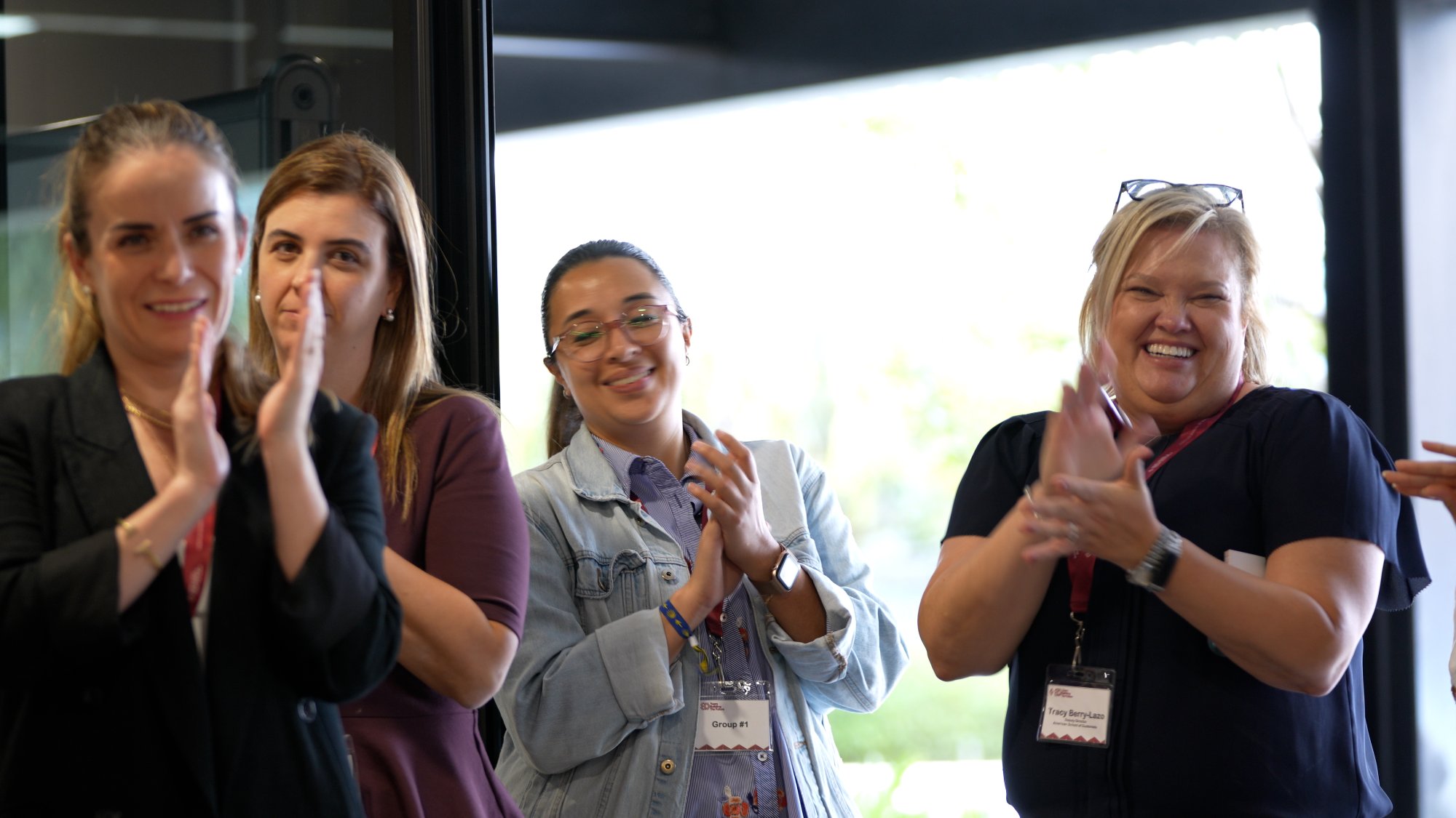 Presenter on stage at the Colegio Americano de Guatemala Think Tank